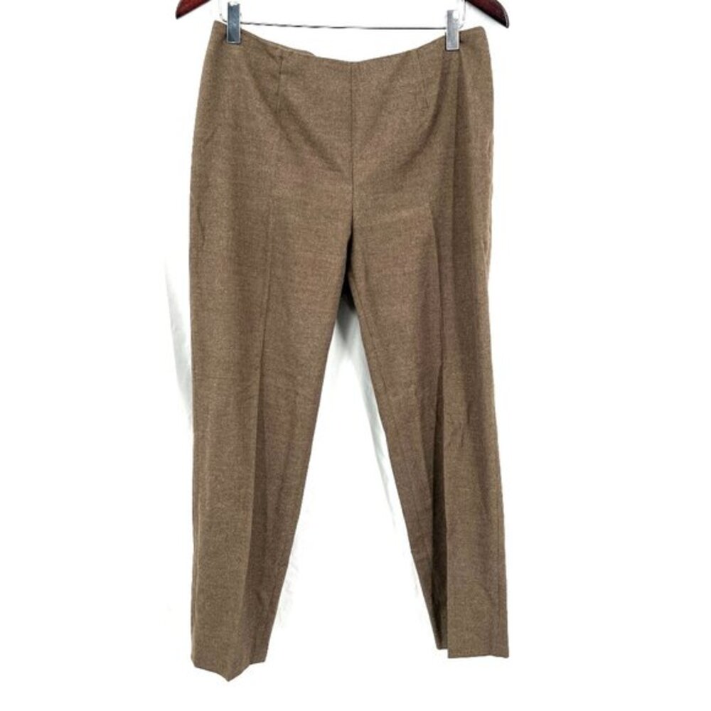 Peserico handmade tailored ankle pants brown trousers work brown soft 44 M 29